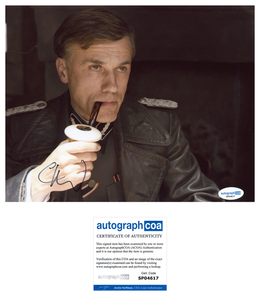 Christoph Waltz Inglorious Basterds Signed Autograph 8x10 Photo ACOA
