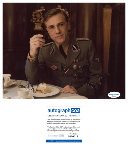 Christoph Waltz Inglorious Basterds Signed Autograph 8x10 Photo ACOA
