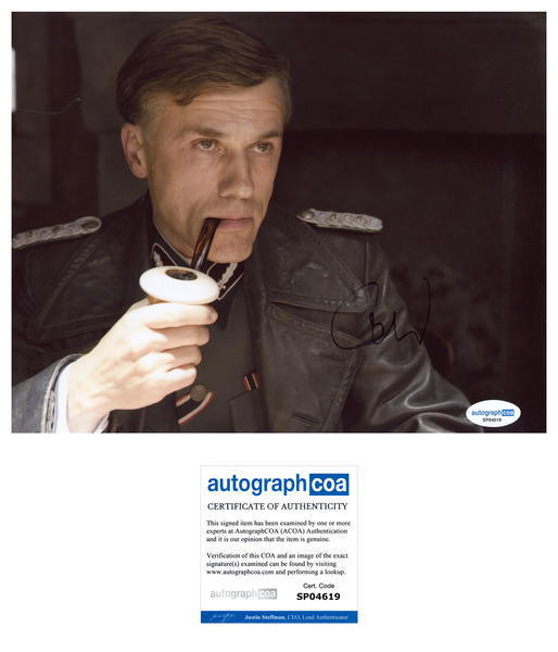 Christoph Waltz Inglorious Basterds Signed Autograph 8x10 Photo ACOA