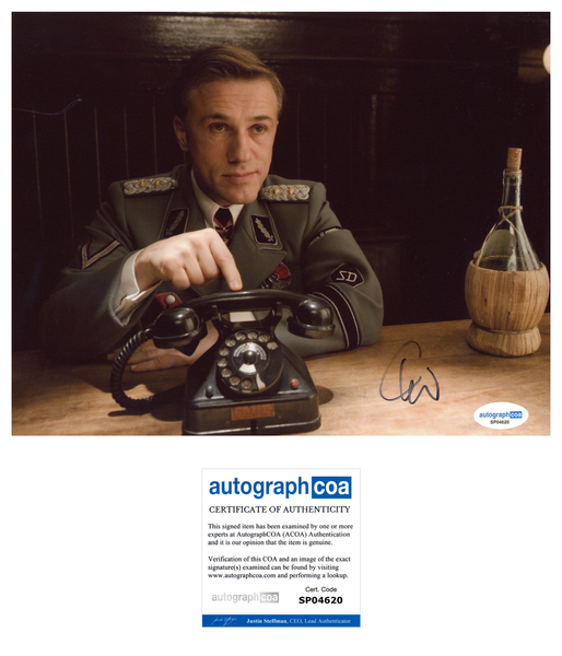 Christoph Waltz Inglorious Basterds Signed Autograph 8x10 Photo ACOA