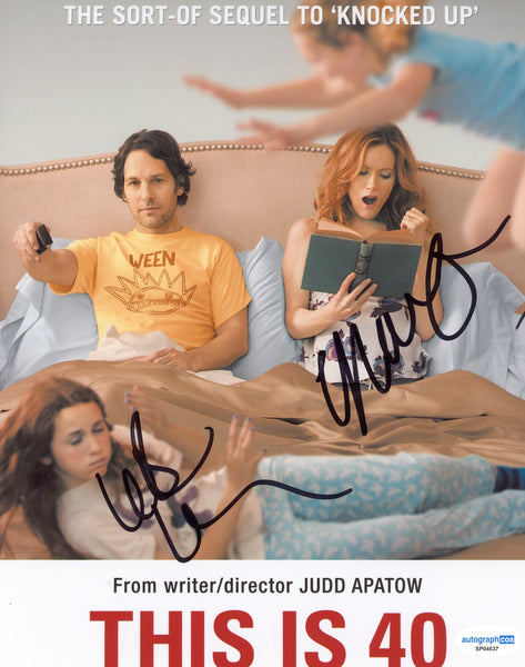 Maude Apatow & Leslie Mann This is 40 Signed Autograph 8x10 Photo ACOA
