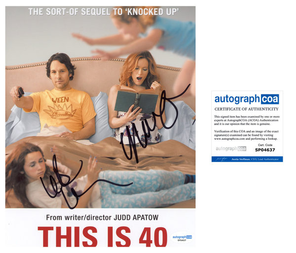 Maude Apatow & Leslie Mann This is 40 Signed Autograph 8x10 Photo ACOA