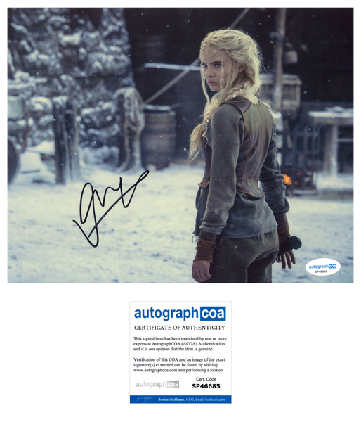 Freya Allan The Witcher Signed Autograph 8x10 Photo ACOA