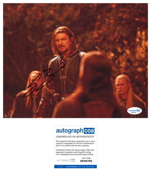 Sean Bean Lord of the Rings Signed Autograph 8x10 Photo ACOA