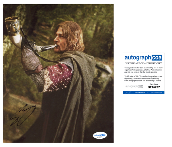 Sean Bean Lord of the Rings Signed Autograph 8x10 Photo ACOA