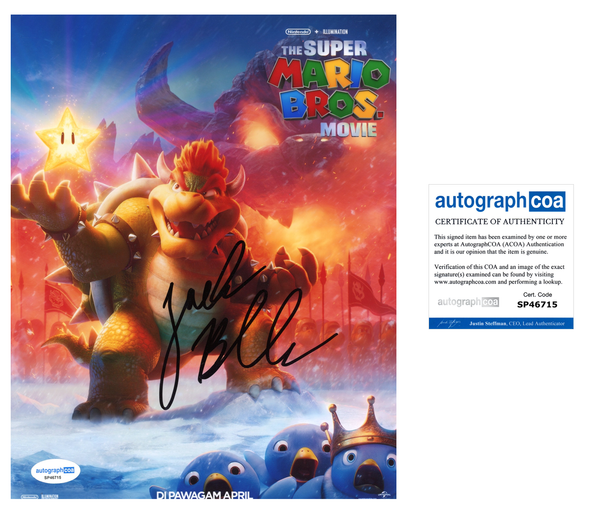 Jack Black Super Mario Signed Autograph 8x10 Photo ACOA