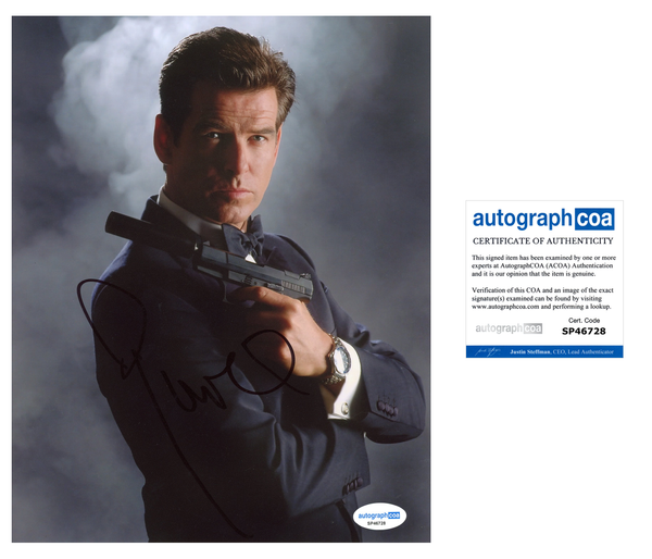 Pierce Brosnan Bond Signed Autograph 8x10 Photo ACOA