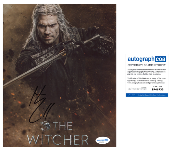 Henry Cavill Witcher Signed Autograph 8x10 Photo ACOA