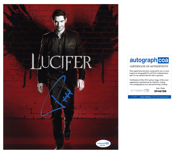 Tom Ellis Lucifer Signed Autograph 8x10 Photo ACOA