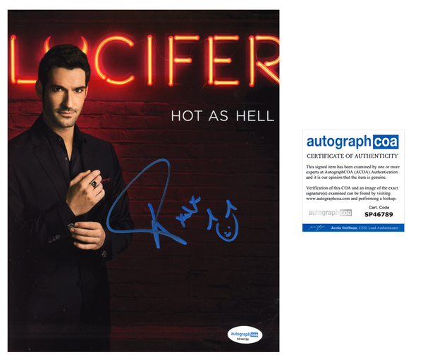 Tom Ellis Lucifer Signed Autograph 8x10 Photo ACOA