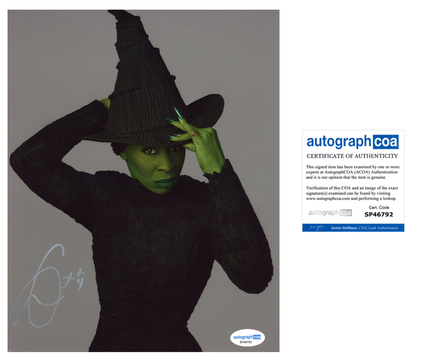 Cynthia Erivo Wicked Signed Autograph 8x10 Photo ACOA