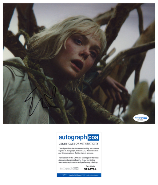 Elle Fanning Predator Signed Autograph 8x10 Photo ACOA