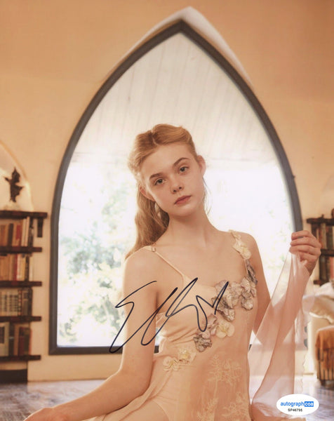 Elle Fanning Sexy Signed Autograph 8x10 Photo ACOA