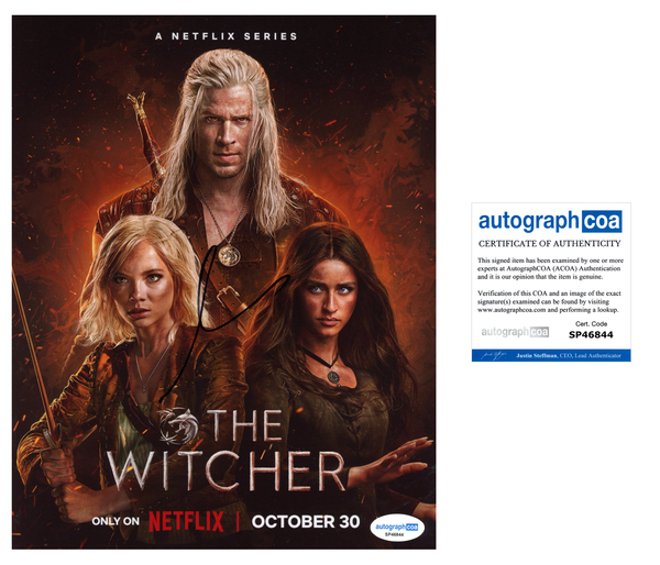 Liam Hemsworth Witcher Signed Autograph 8x10 Photo ACOA