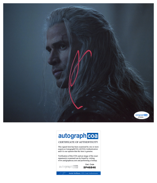Liam Hemsworth Witcher Signed Autograph 8x10 Photo ACOA