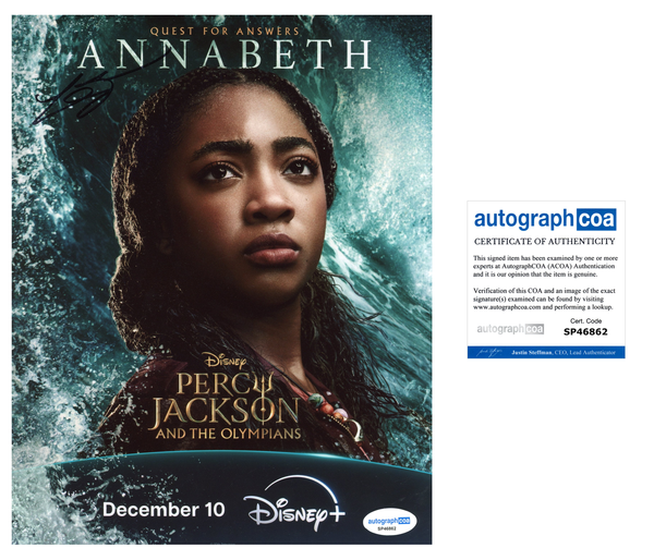 Leah Jeffries Percy Jackson Signed Autograph 8x10 photo ACOA