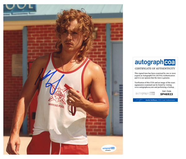 Dacre Montgomery Stranger Things Signed Autograph 8x10 Photo ACOA