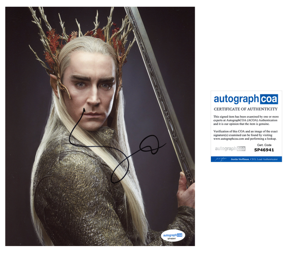 Lee Pace The Hobbit Signed Autograph 8x10 Photo ACOA