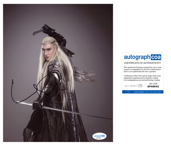 Lee Pace The Hobbit Signed Autograph 8x10 Photo ACOA