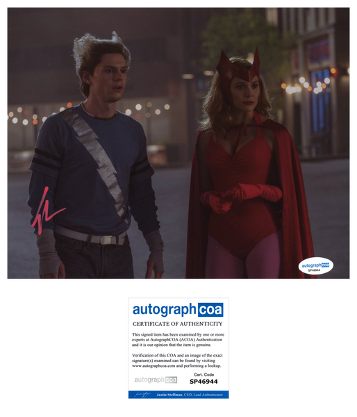 Evan Peters Wandavision Signed Autograph 8x10 Photo ACOA
