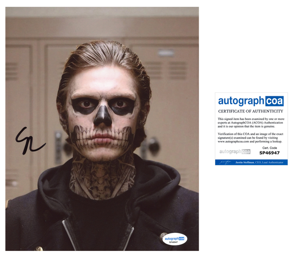 Evan Peters AHS Signed Autograph 8x10 Photo ACOA