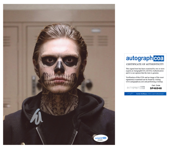 Evan Peters AHS Signed Autograph 8x10 Photo ACOA