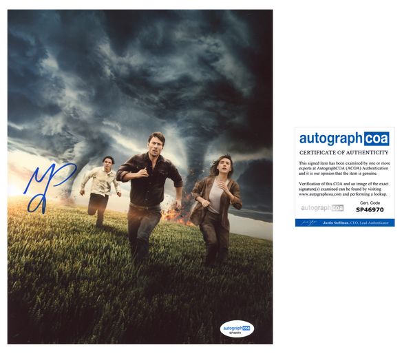 Glen Powell Twisters Signed Autograph 8x10 Photo ACOA