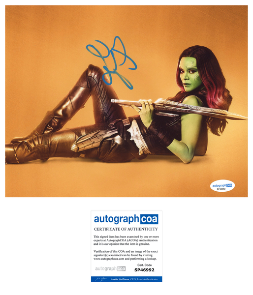 Zoe Saldana Avengers Signed Autograph 8x10 Photo ACOA