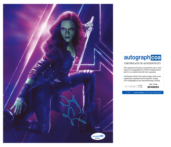 Zoe Saldana Avengers Signed Autograph 8x10 Photo ACOA
