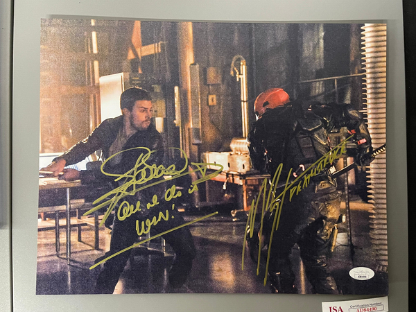 Stephen Amell Manu Bennett Signed Autograph 11x14 JSA COA