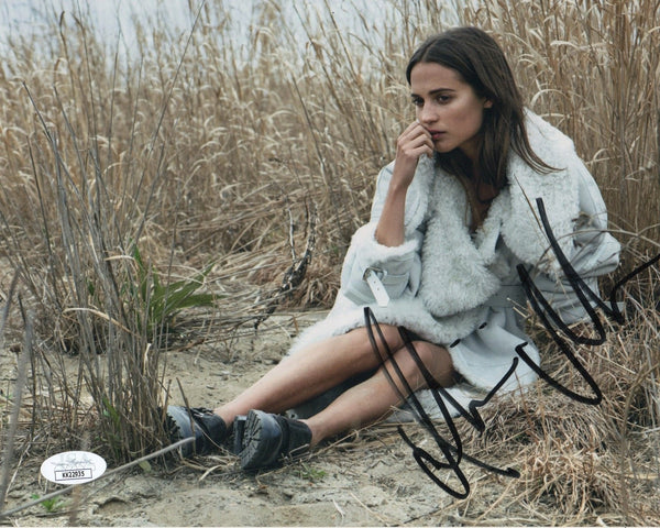 Alicia Vikander Sexy Tomb Raider Signed Autograph 8x10 Photo JSA #6 - Outlaw Hobbies Authentic Autographs