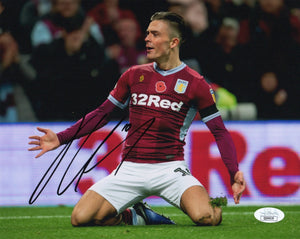 Jack Grealish Aston Villa England Signed Autograph 8x10 Photo JSA