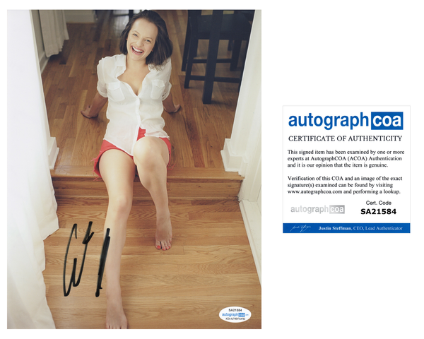 Elisabeth Moss Sexy Signed Autograph 8x10 Photo ACOA - Outlaw Hobbies Authentic Autographs