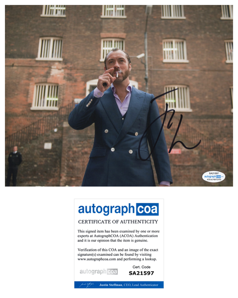 Jude Law Signed Autograph 8x10 Photo ACOA #4 - Outlaw Hobbies Authentic Autographs