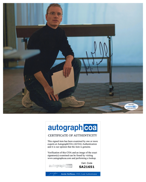Michael Fassbender Jobs Signed Autograph 8x10 Photo ACOA - Outlaw Hobbies Authentic Autographs