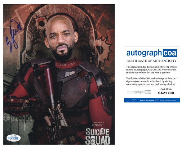 Will Smith Suicide Squad Signed Autograph 8x10 Photo ACOA #2 - Outlaw Hobbies Authentic Autographs