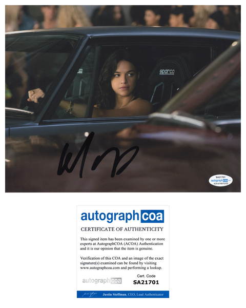Michelle Rodriguez Fast Furious Signed Autograph 8x10 Photo ACOA - Outlaw Hobbies Authentic Autographs