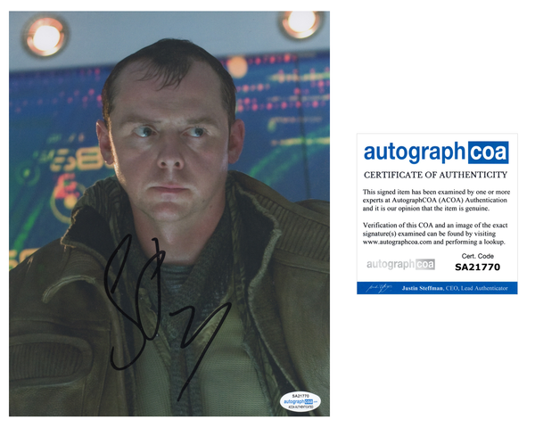 Simon Pegg Star Trek Signed Autograph 8x10 Photo ACOA #6 - Outlaw Hobbies Authentic Autographs
