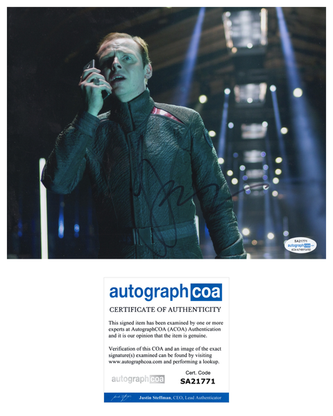 Simon Pegg Star Trek Signed Autograph 8x10 Photo ACOA #7 - Outlaw Hobbies Authentic Autographs