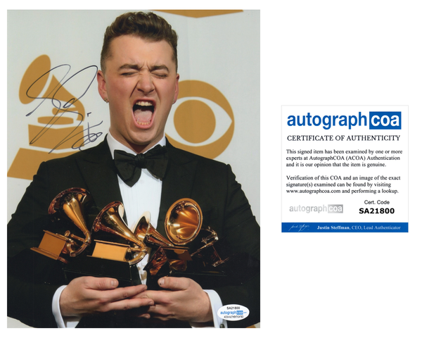 Sam Smith Singer Signed Autograph 8x10 Photo ACOA #3 - Outlaw Hobbies Authentic Autographs