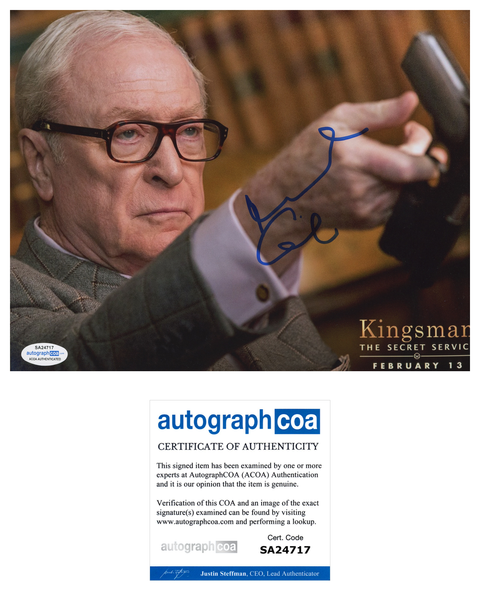 Michael Caine Kingsman Signed Autograph 8x10 Photo ACOA #5 - Outlaw Hobbies Authentic Autographs