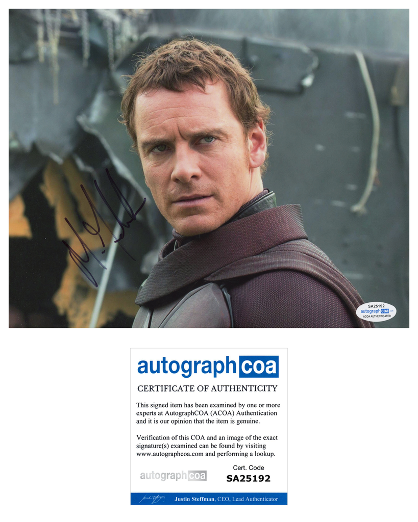 Michael Fassbender Xmen Signed Autograph 8x10 Photo Magneto Acoa Outlaw Hobbies Authentic 