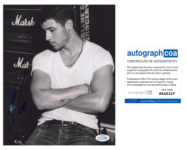 Nick Jonas Kingdom Signed Autograph 8x10 Photo ACOA #3 - Outlaw Hobbies Authentic Autographs