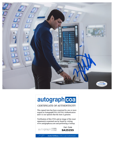 Zachary Quinto Star Trek Signed Autograph 8x10 Photo ACOA #7 - Outlaw Hobbies Authentic Autographs