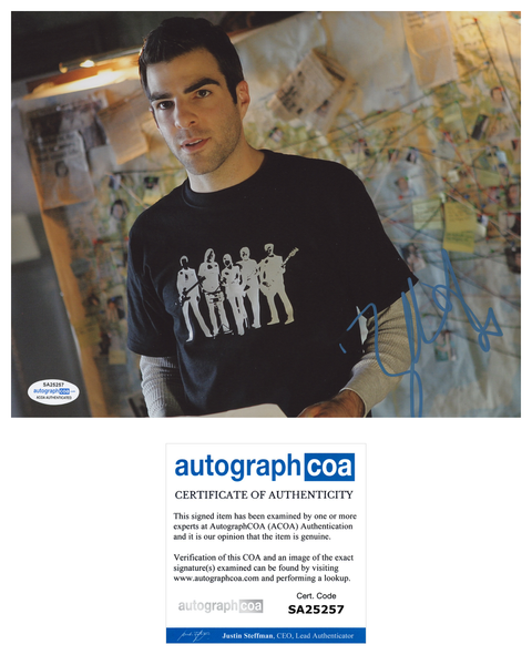 Zachary Quinto Star Trek Signed Autograph 8x10 Photo ACOA #9 - Outlaw Hobbies Authentic Autographs