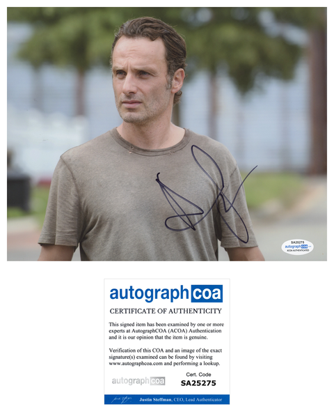 Andrew Lincoln The Walking Dead Signed Autograph 8x10 Photo ACOA #8 - Outlaw Hobbies Authentic Autographs