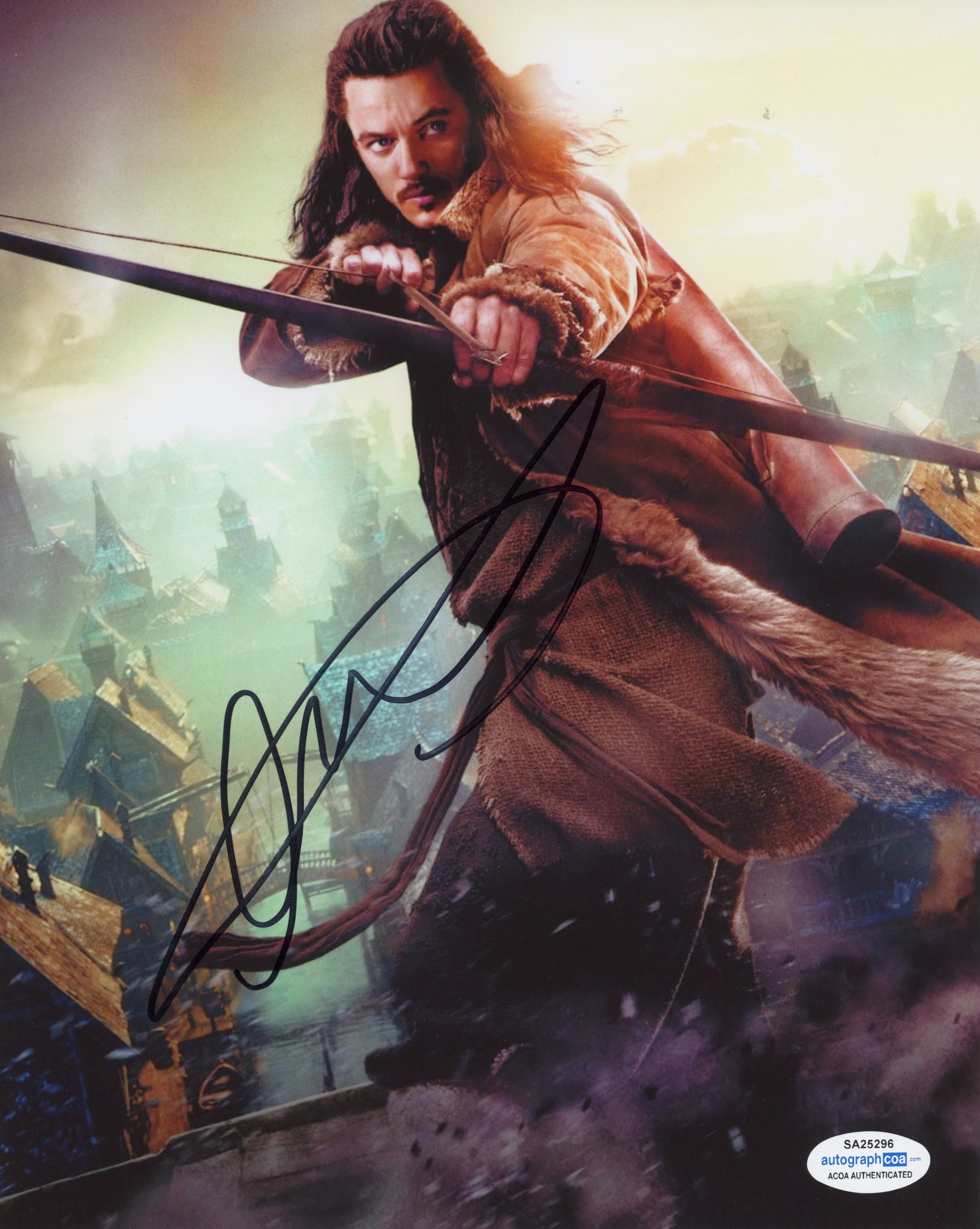 Luke Evans The Hobbit Signed Autograph 8x10 Photo ACOA - Outlaw Hobbies Authentic Autographs