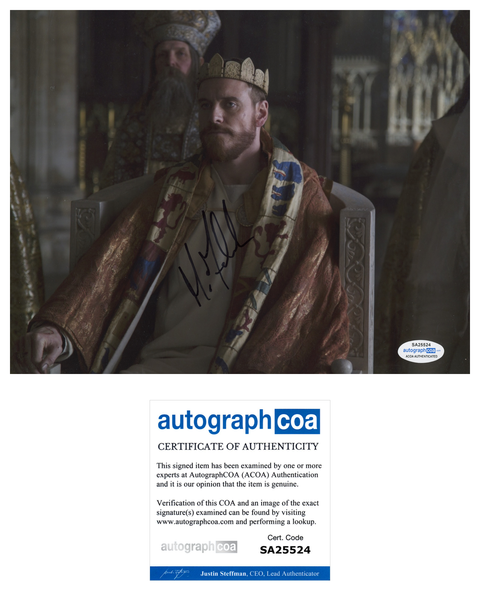 Michael Fassbender Macbeth Signed Autograph 8x10 Photo ACOA #19 - Outlaw Hobbies Authentic Autographs