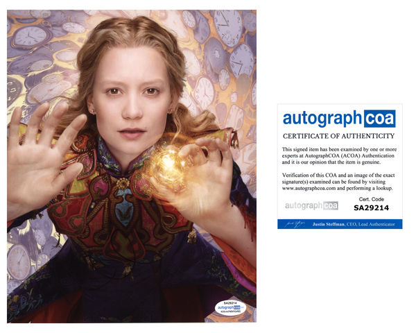 Mia Wasikowska Alice in Wonderland Signed Autograph 8x10 Photo ACOA #3 - Outlaw Hobbies Authentic Autographs