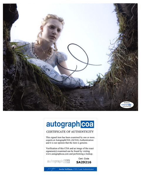 Mia Wasikowska Alice in Wonderland Signed Autograph 8x10 Photo ACOA #5 - Outlaw Hobbies Authentic Autographs